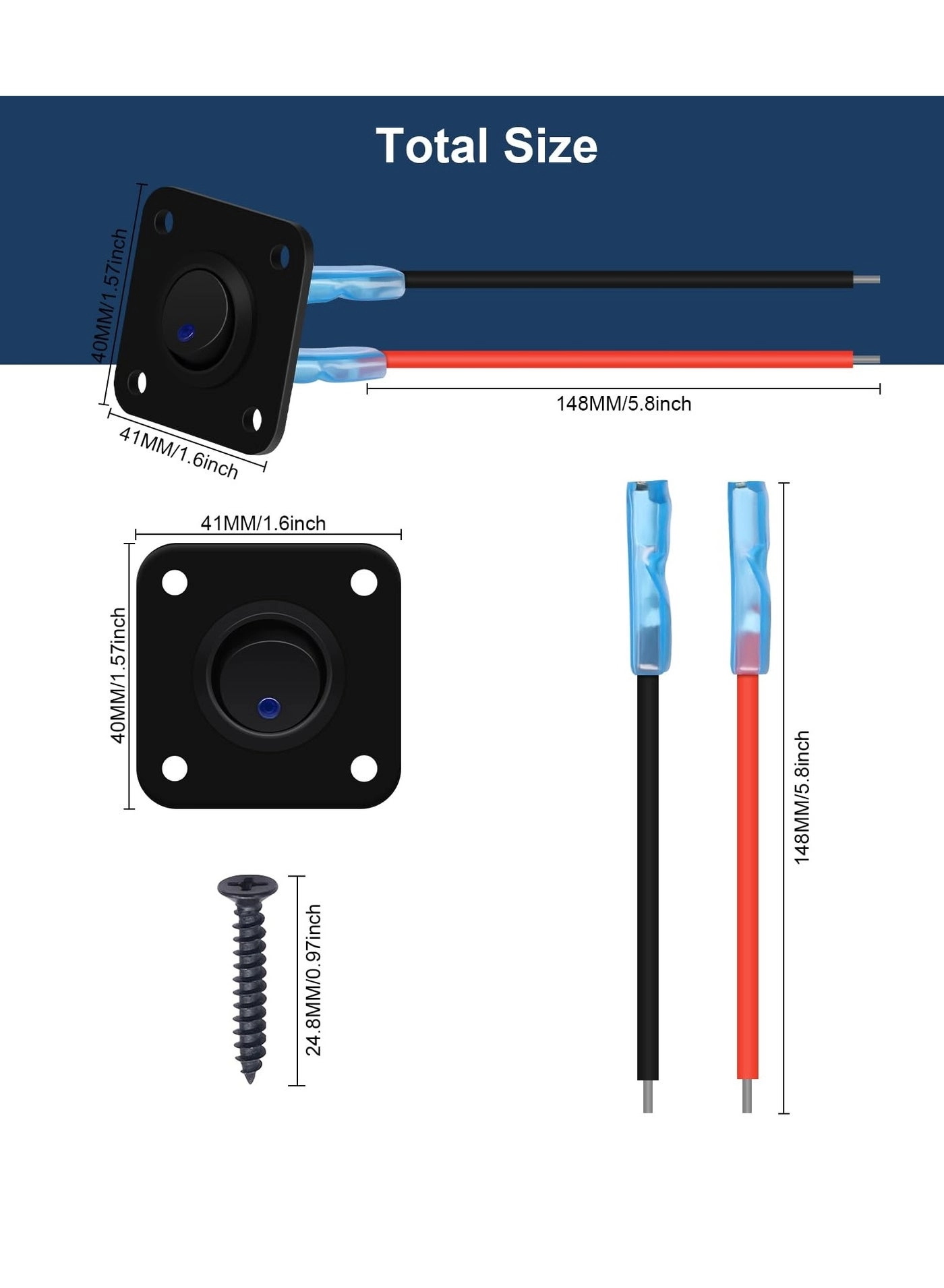 Rocker Toggle Switch Panel - DC 12V 20A USB Charger