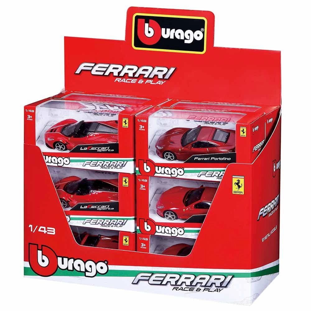 1:43 Ferrari Race & Play Vehicles Asst.