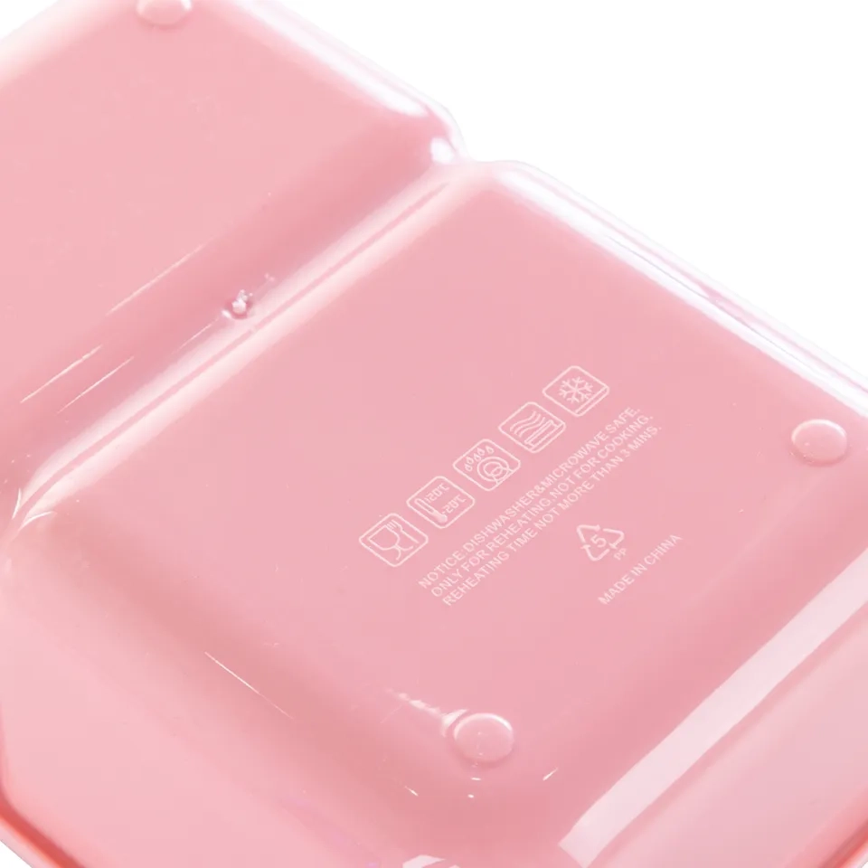 2 Compartment Bento Lunch Box - Donut Pink 1300ml