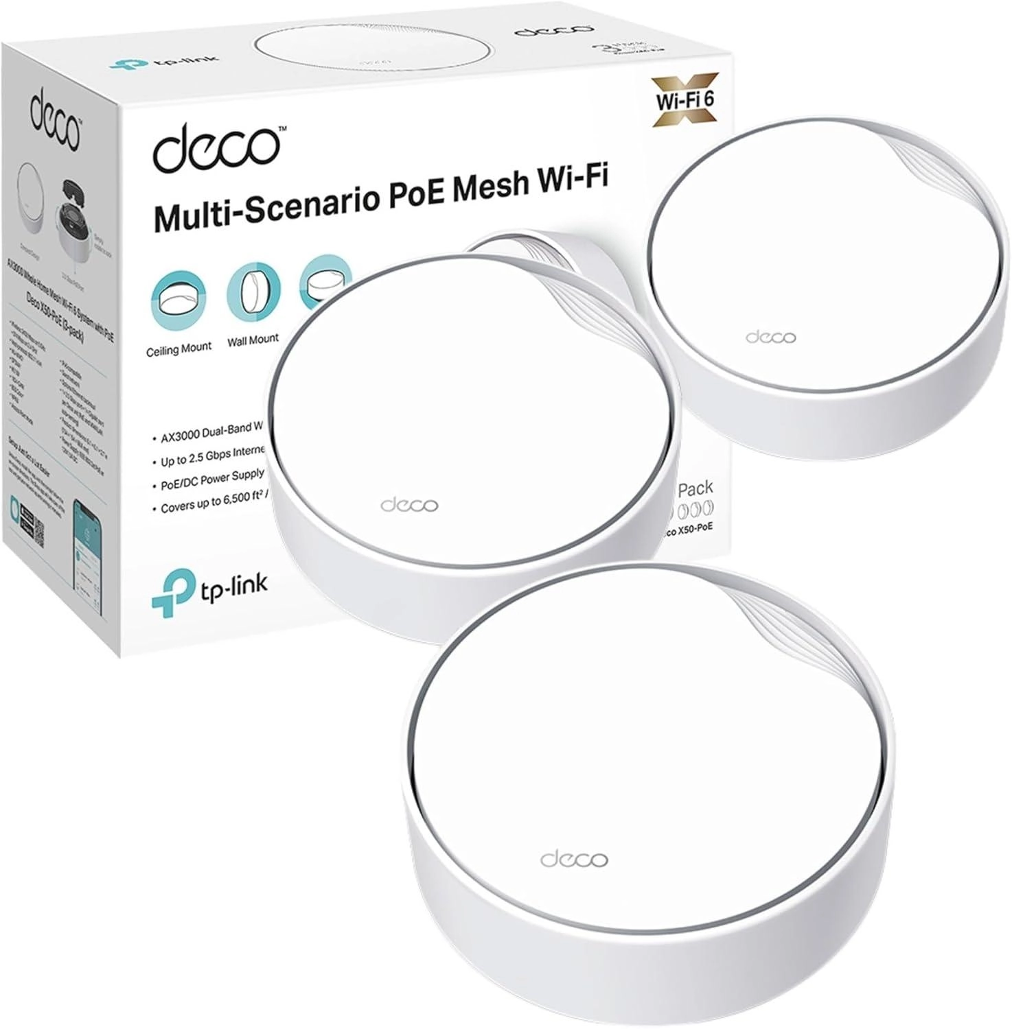 DECO X50-POE - Wi-Fi 6 Pack of 3