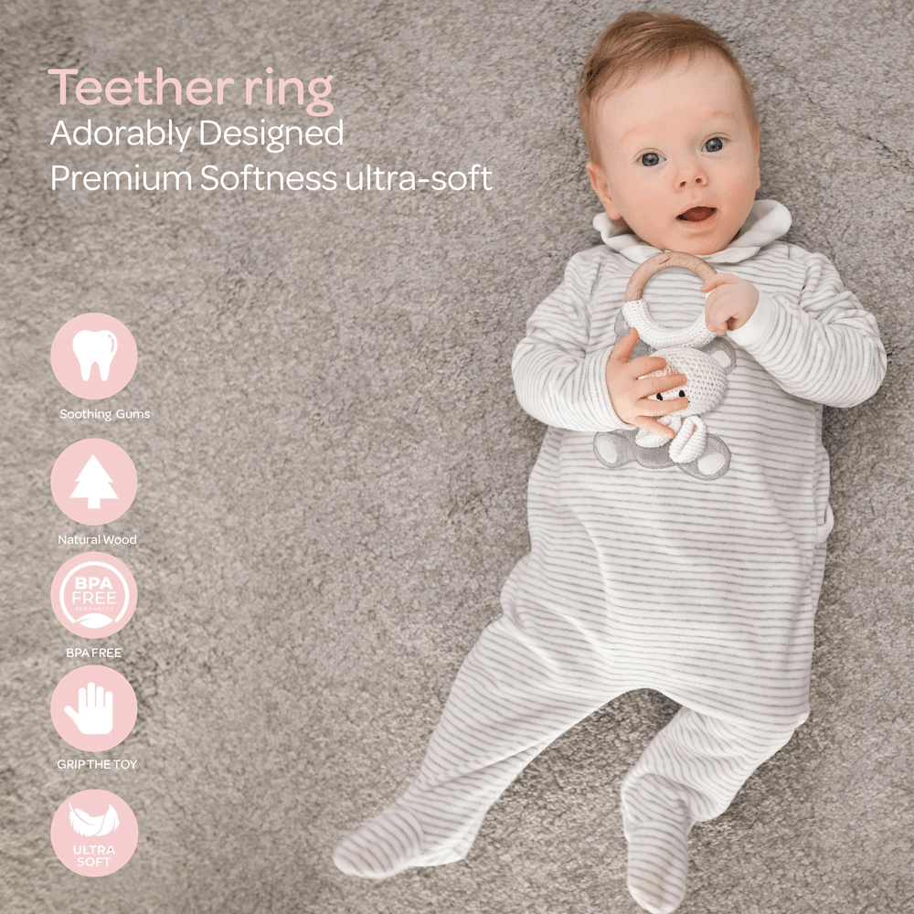 Crochet Ring Rattle Toy - Suitable for 0 month & above premium cotton yarn Tiger