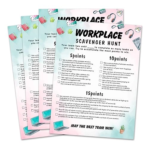 Work Party Photo Scavenger Hunt - Adult 15 cards