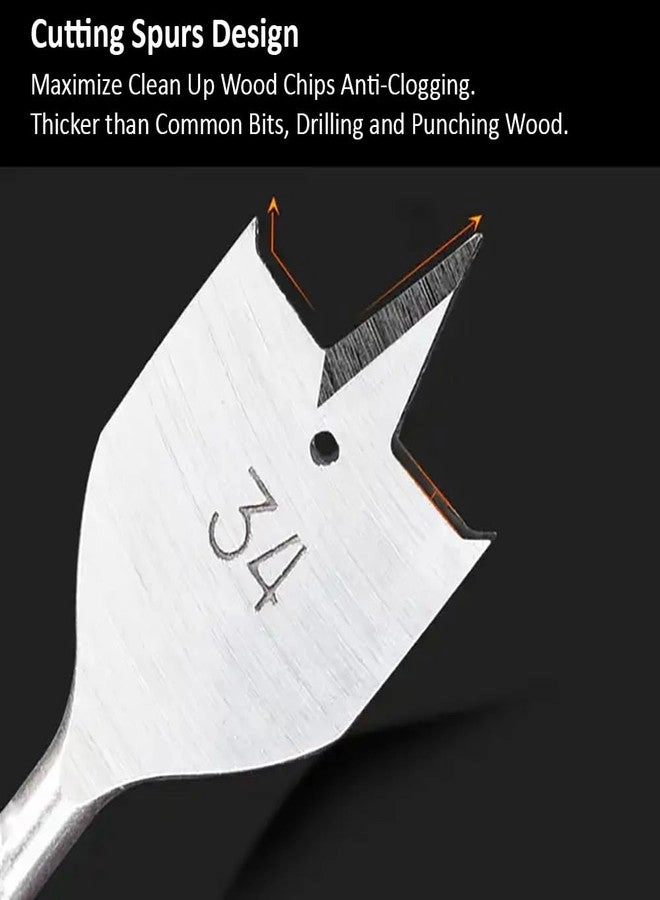 Flat Wood Spade Drill Bit - 6Pcs