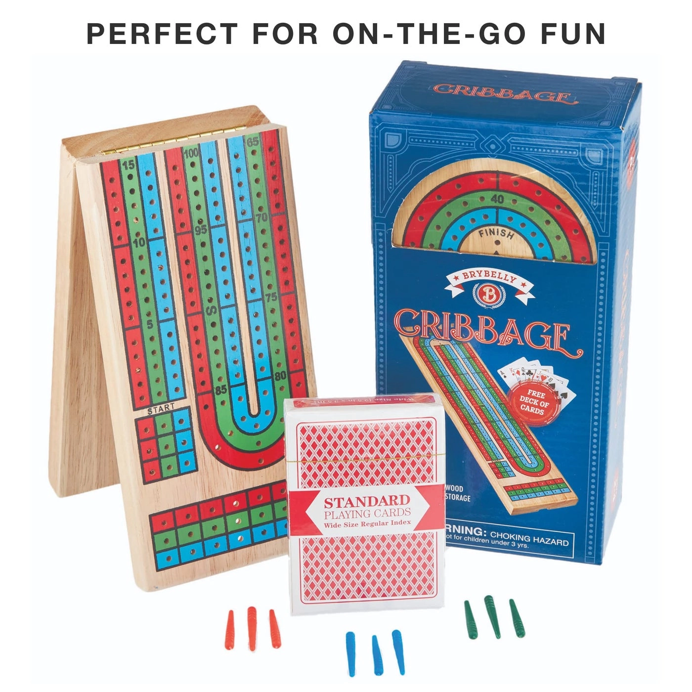 Cribbage Board - Wooden Classic 3-Track Plastic Pegs