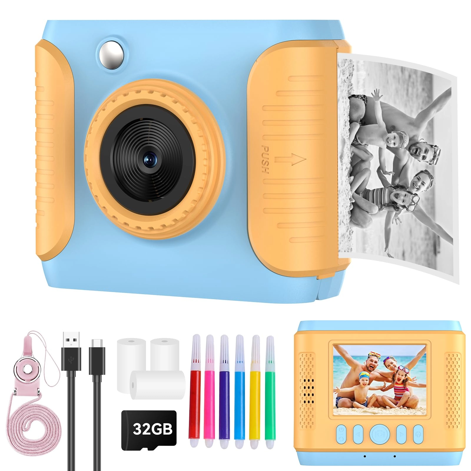 RADEKLY Kids Instant Print Camera