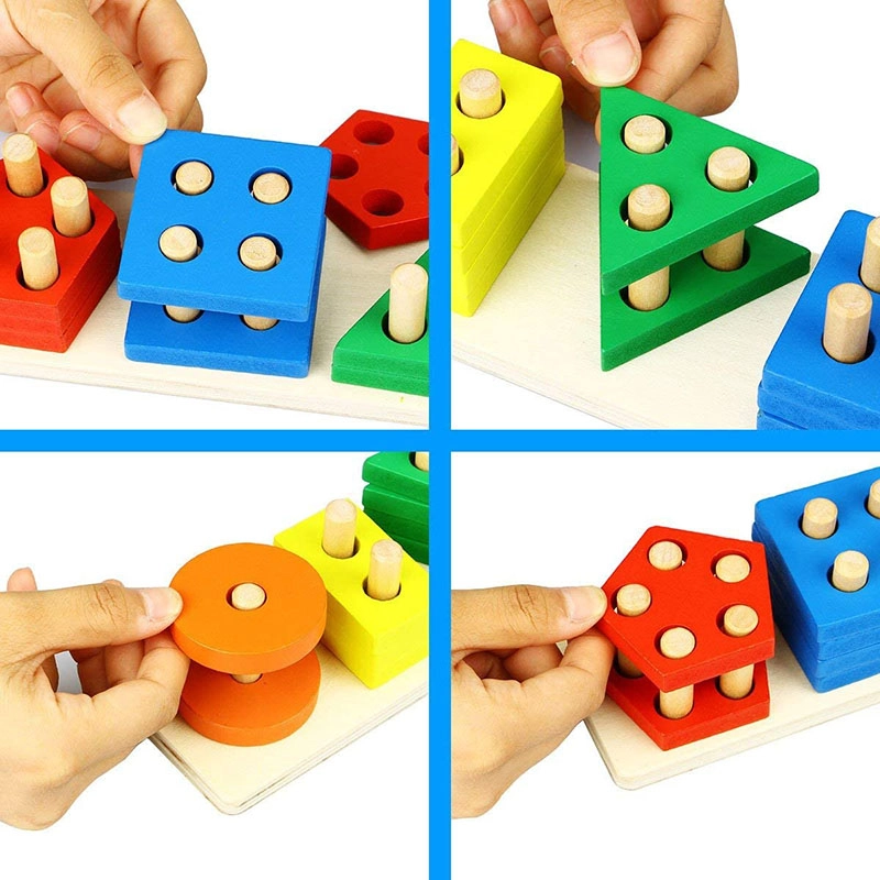 Multifunctional Wooden Shape Sorter - 1+ 25 wooden disks
