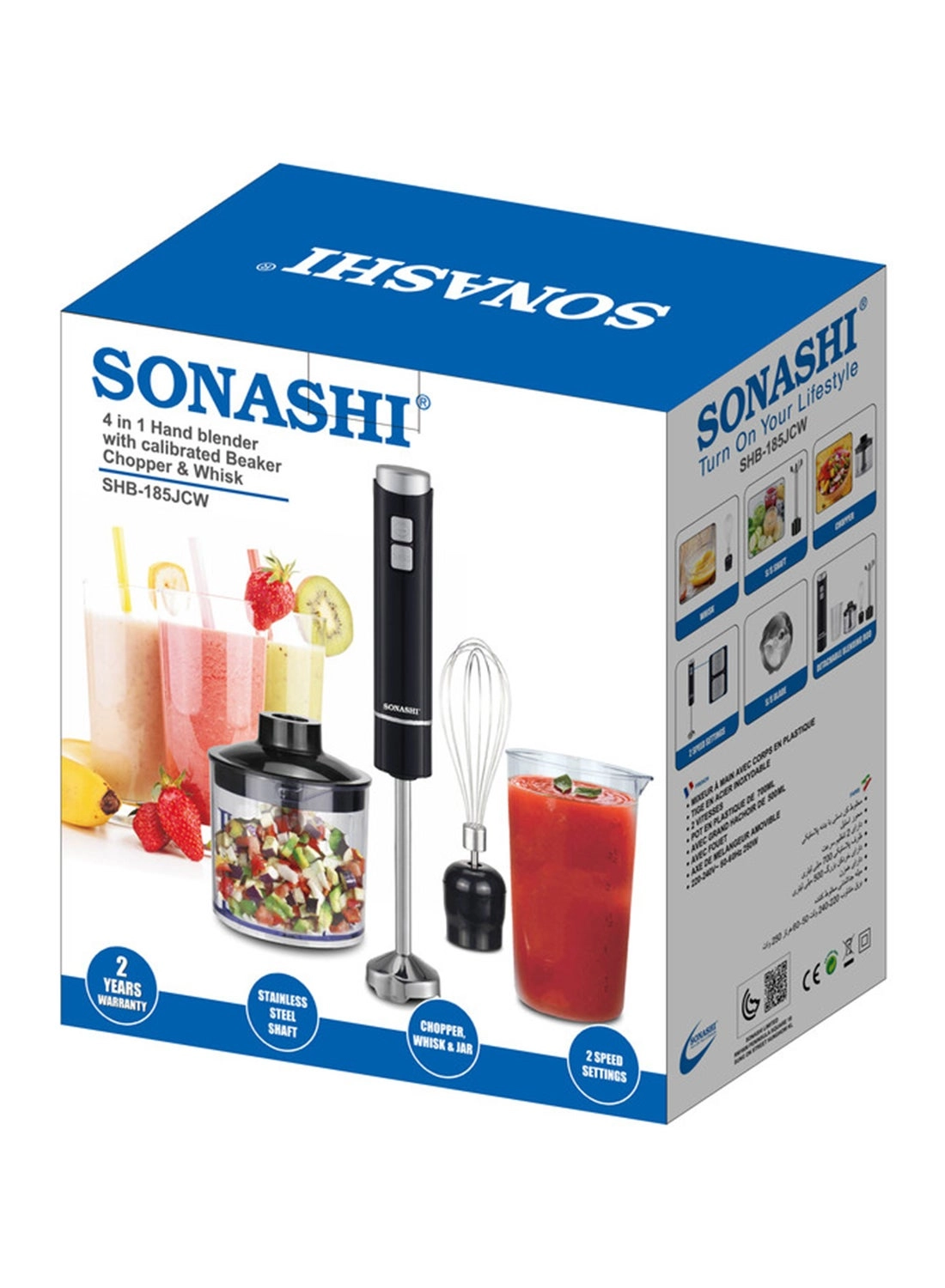 SHB-185JCW - 4-in-1 Stainless Steel Blades 2-Speed