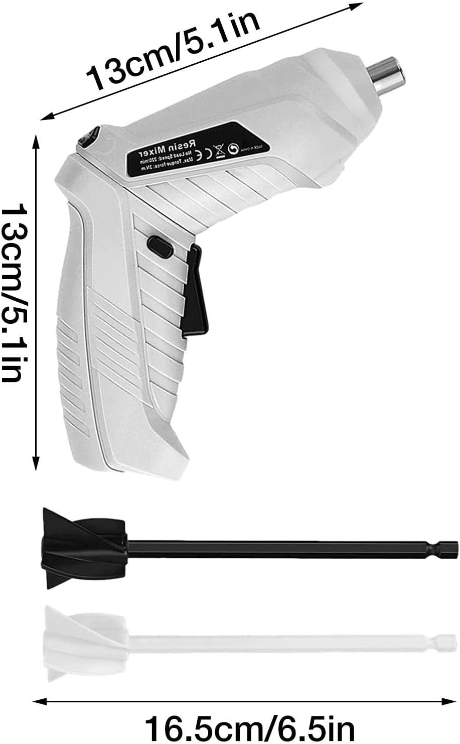 Resin Mixer - Rechargeable Handheld 2 Paddles