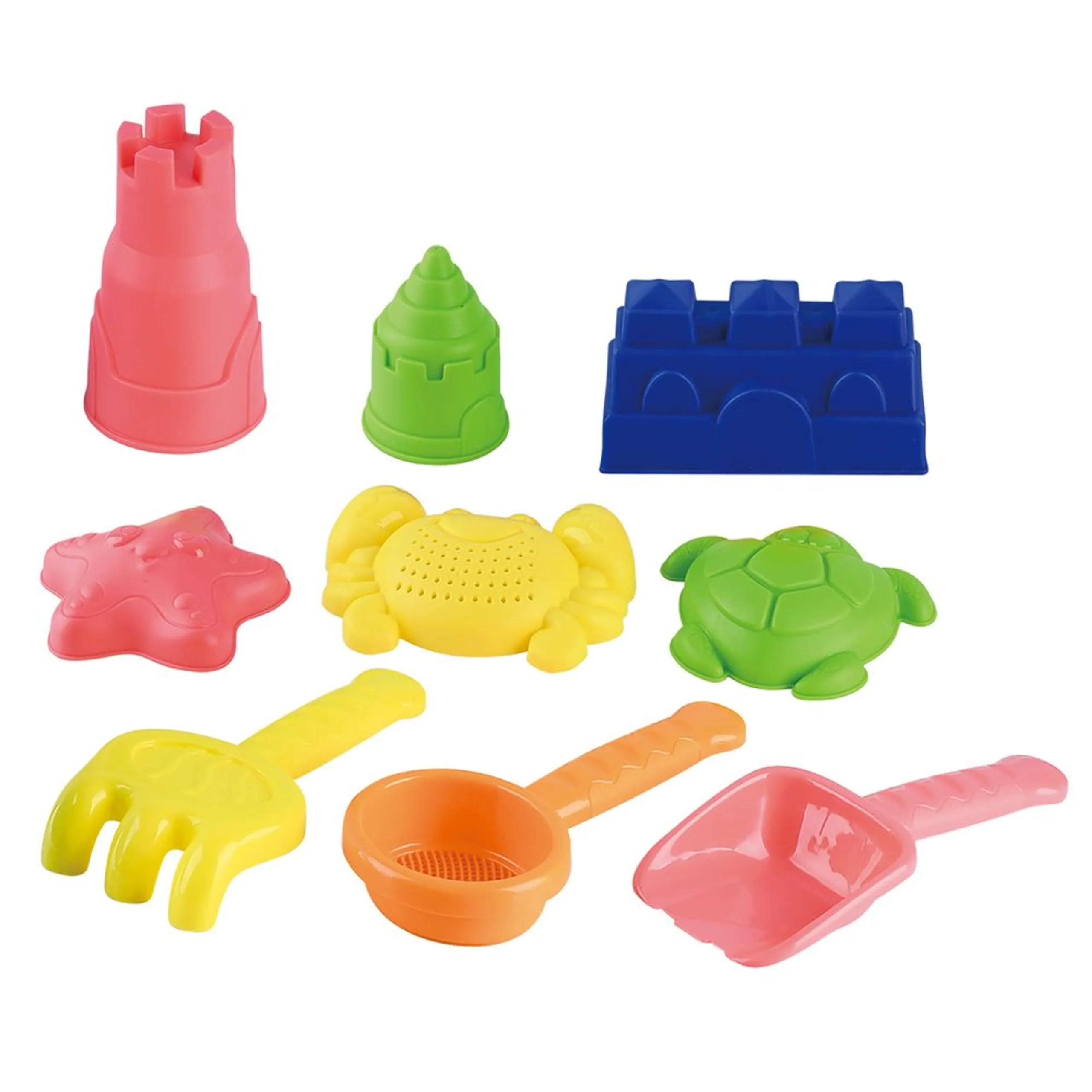 Sand Play & Mould Set - 9 Pcs Mesh Bag