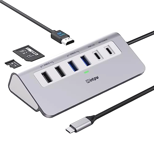 intpw USB C Hub - 9-in-1 4K@60Hz 100W