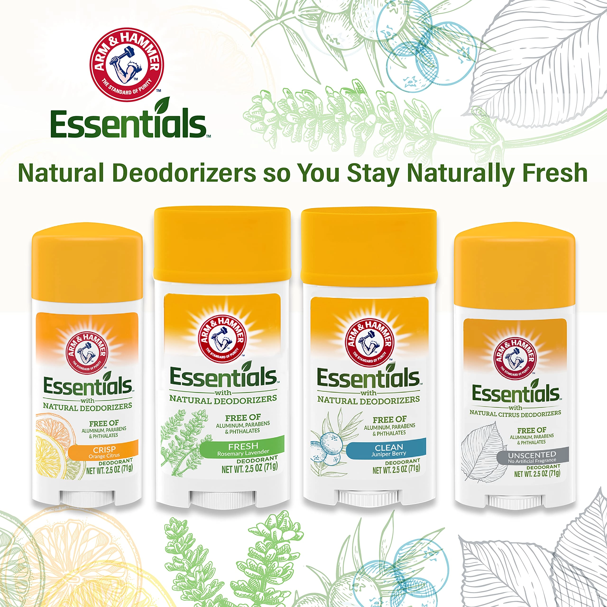 Essentials Solid Deodorant - Unscented 71.24 gram Pack