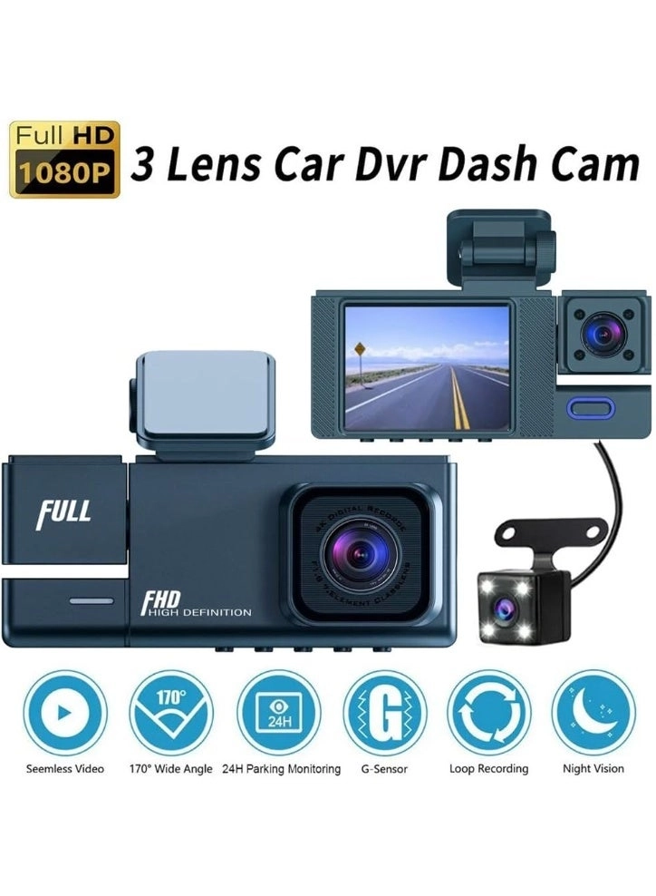 3 Cameras Dash Camera 1080P