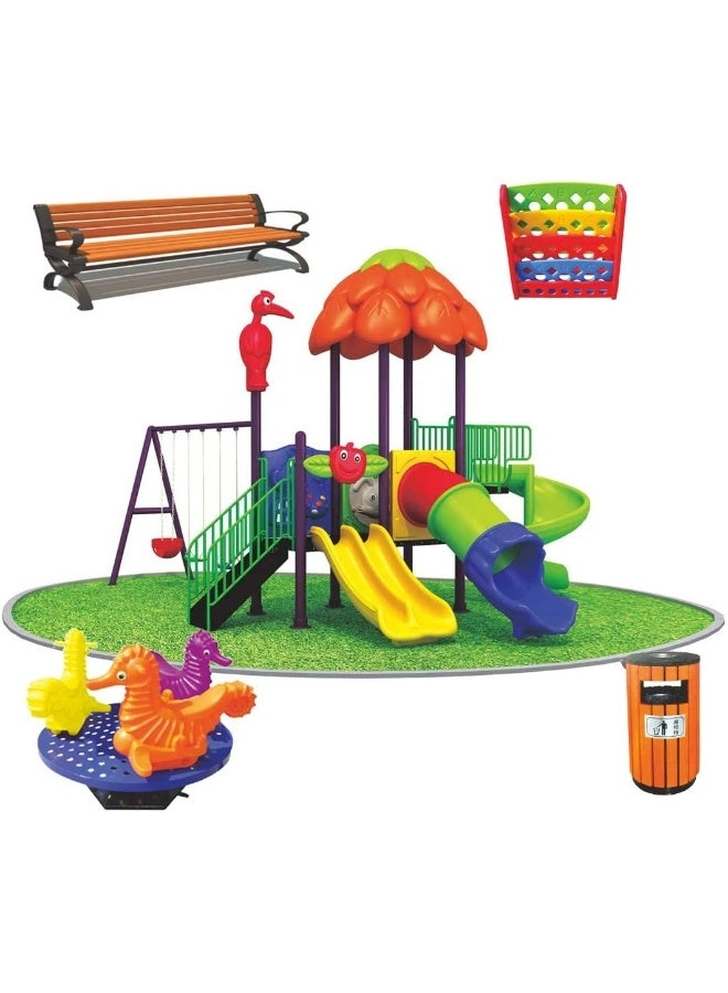Multi Purpose Kids Outdoor Playing Equipments - 770x320x280cm 2+ Years