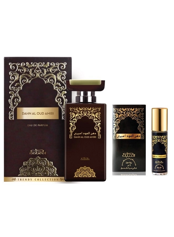 Dahn Al Oud Amiri Eau De Parfum - 100ml + Dahn Al Oud Amiri Roll On - 6ml