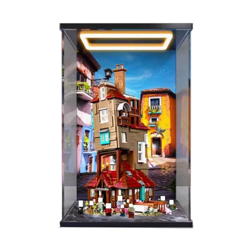 Clear Acrylic Display Case - 11.81x11.81x19.68in. Black Bottom