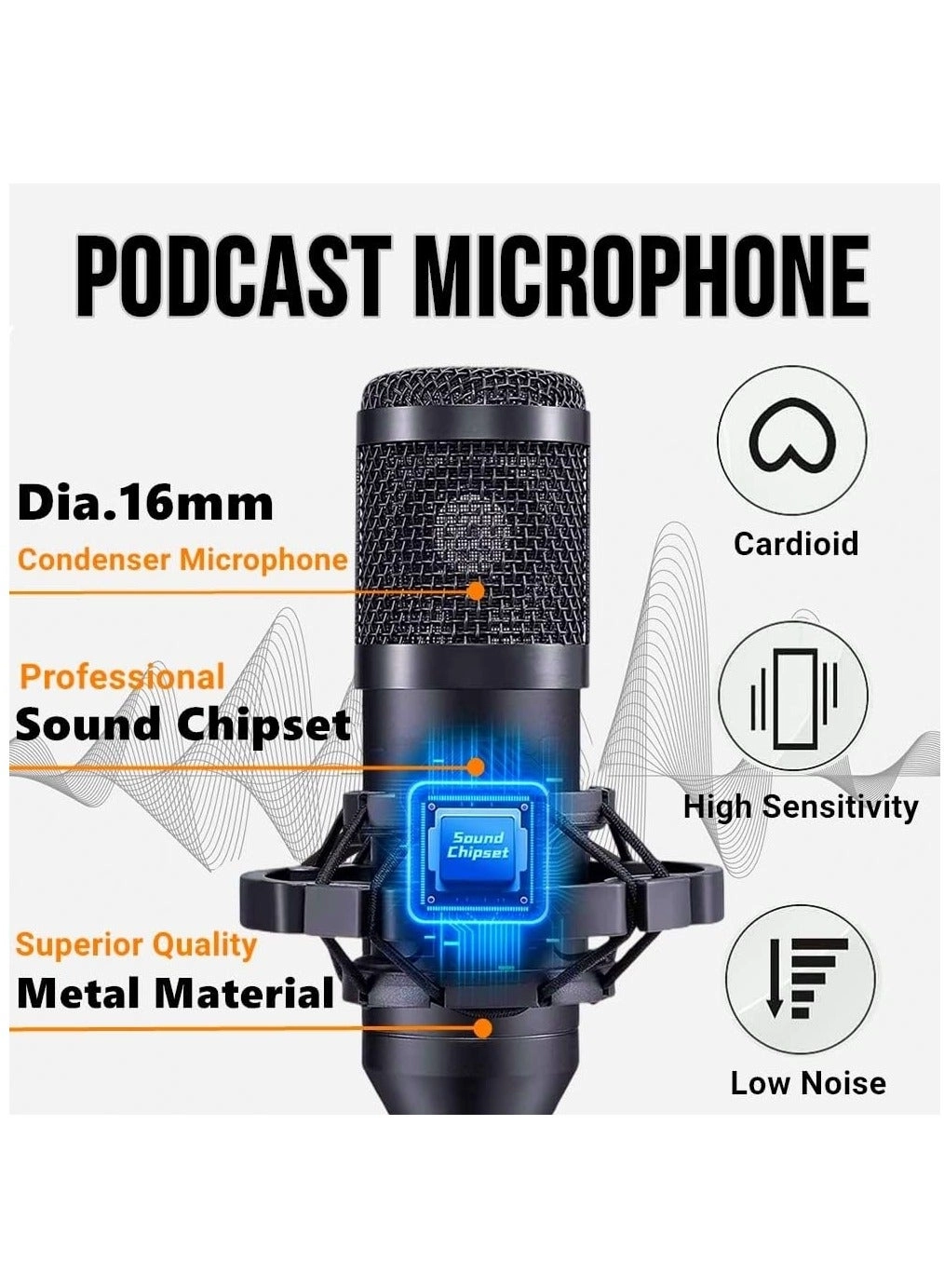 BM800 + F9 USB+Wireless+XLR+3.5mm-Mini-Jack Microphone Bundle