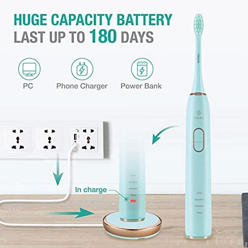 Electric Toothbrush - Sonic Rechargeable 4 Brush Heads