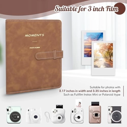 3.5x2.3" 256 Pockets PU Leather Photo Album