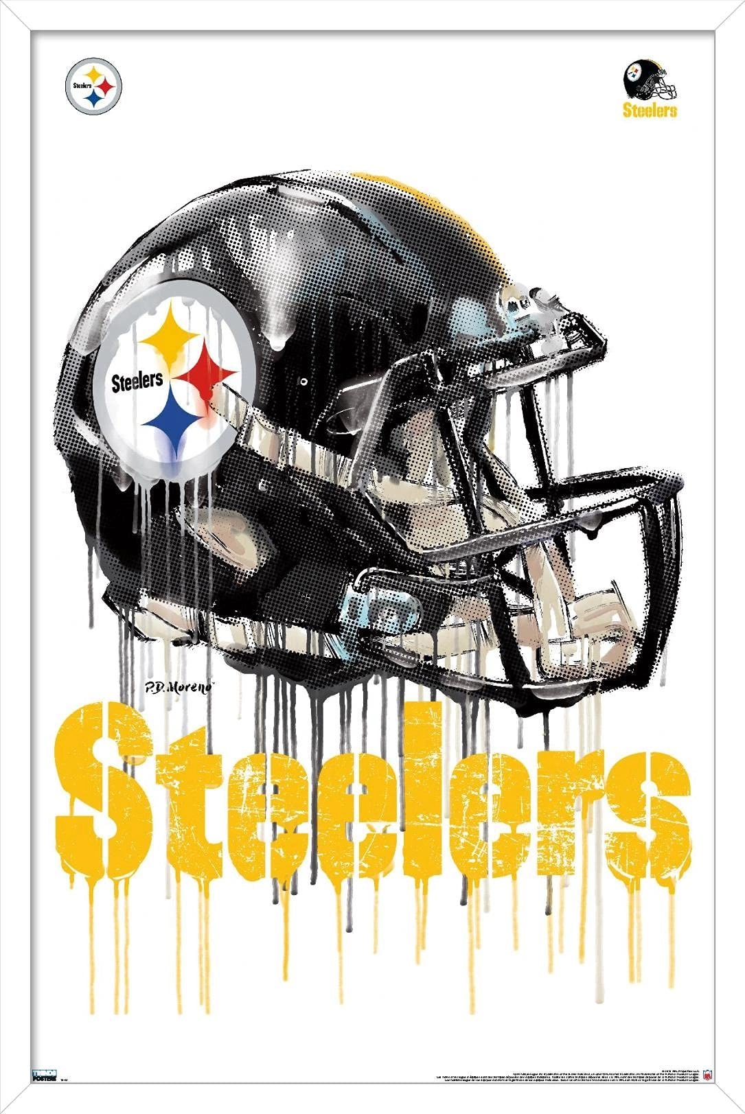 Trends International NFL Pittsburgh Steelers - Drip Helmet 20 Wall Poster - Paper 90.8L x 61.6W cm