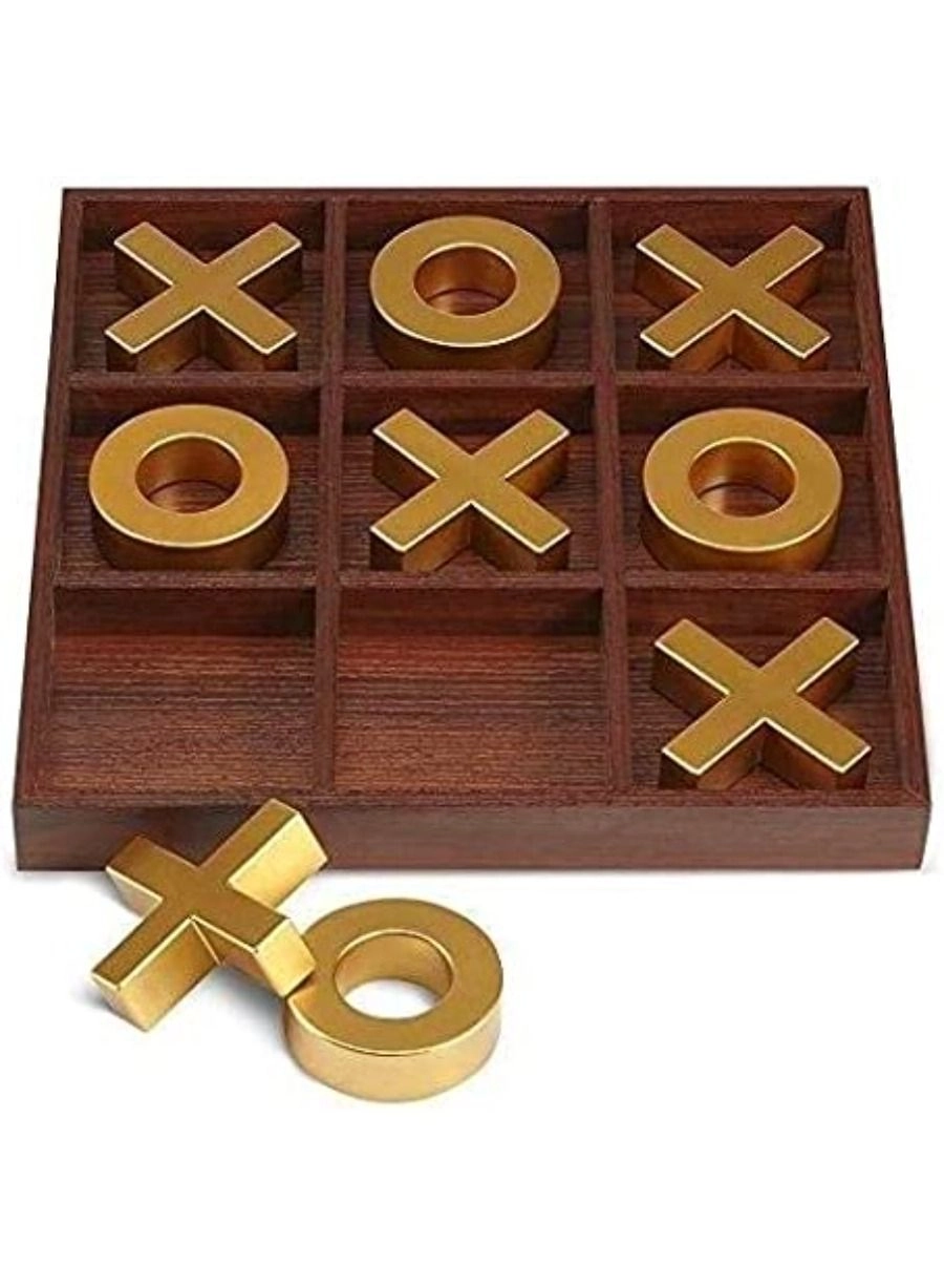 Tic Tac Toe - Wooden Brown