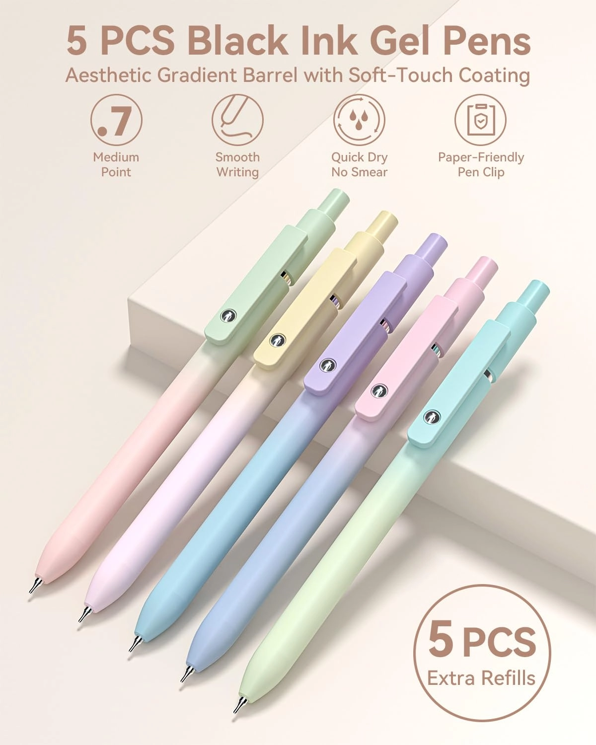 Aesthetic School Supplies - 39.0 Count 0.5mm, 0.7mm, 0.9mm Millimeters
