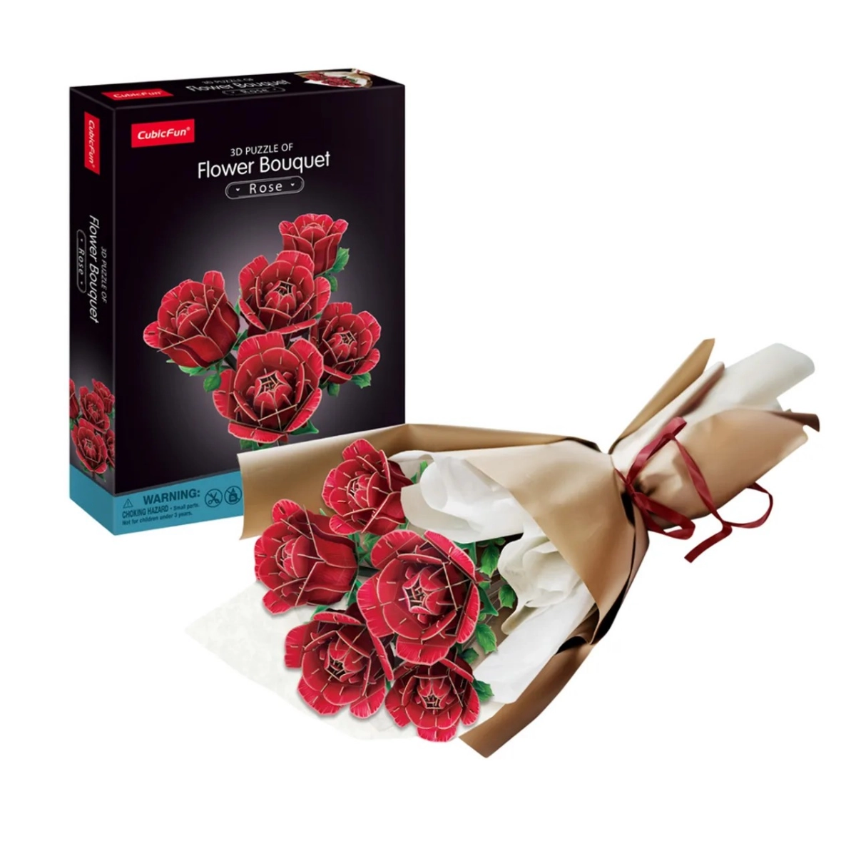 CubicFun Rose Flower Bouquet 3D Puzzle (ALGT-P865H) - 265 pcs