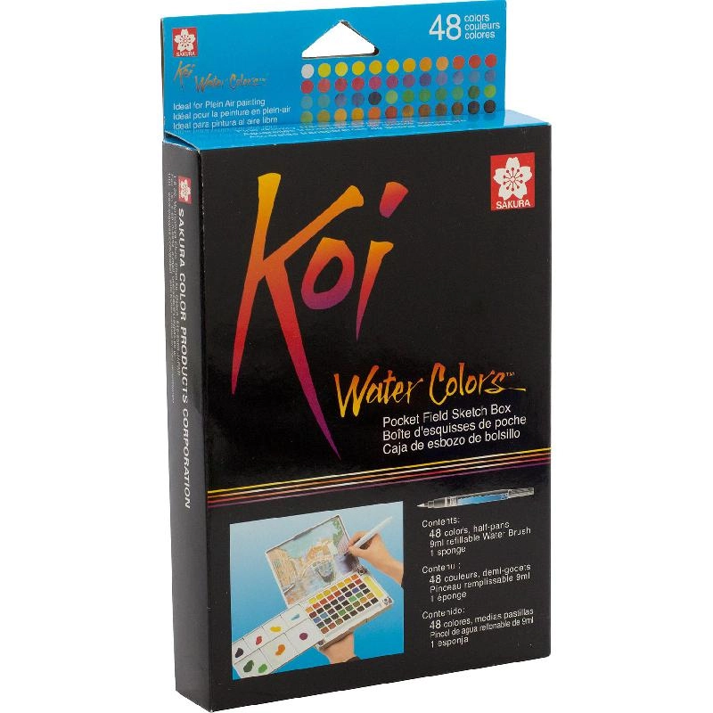 Pocket Field Sketch Box - 24 Colors + Brush;Palette