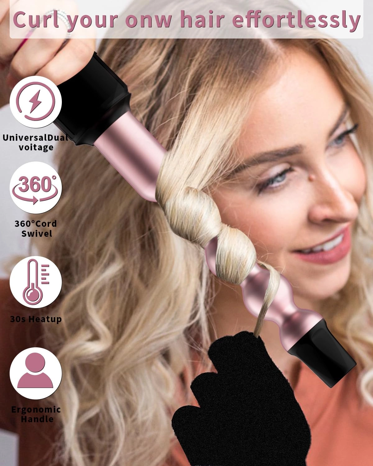 6 in 1 Curling Iron - 0.35"-0.75"-1"-1"-1.25"-1.5"