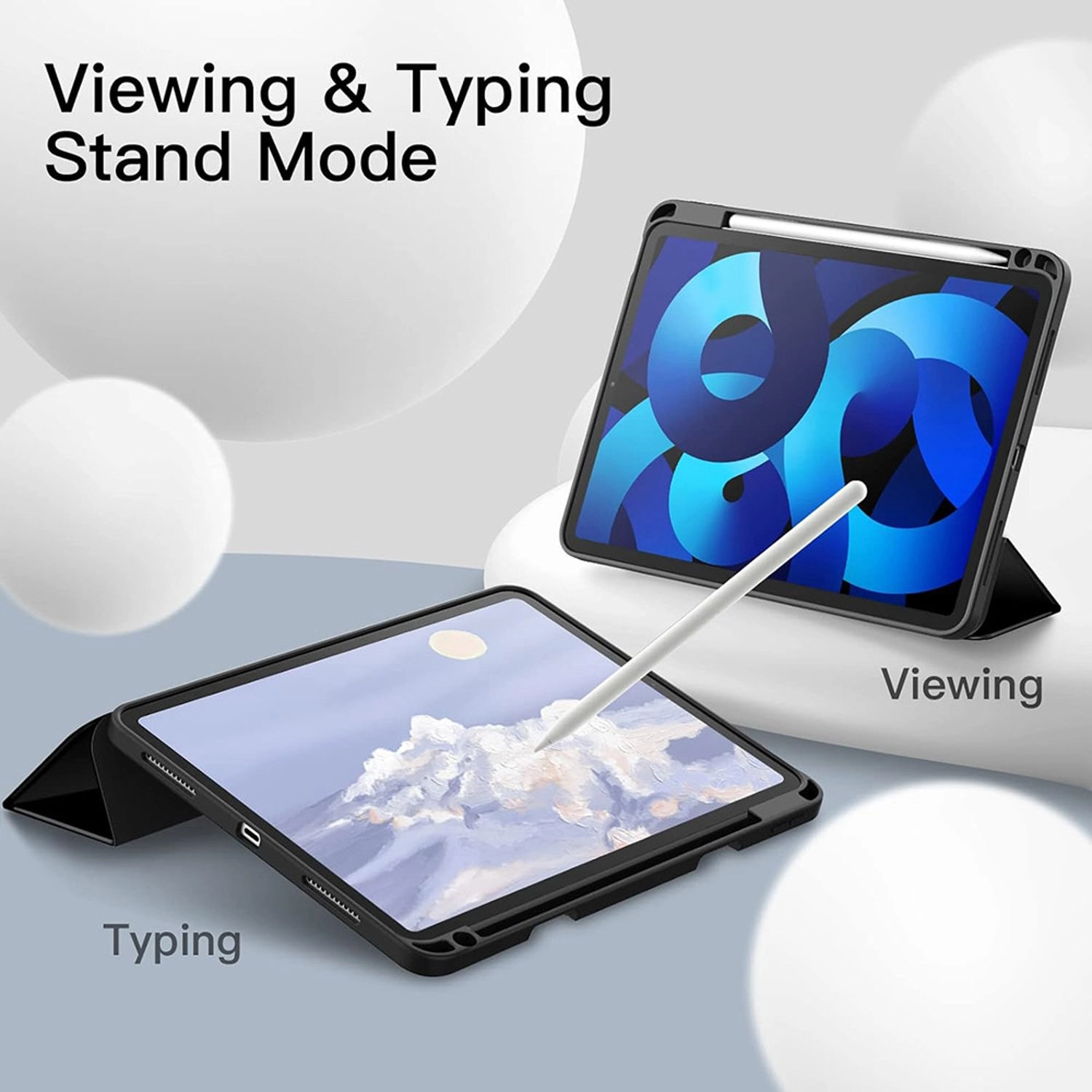 Tri-Fold Book Case with Pencil Holder for iPad Air 13-inch (2024)