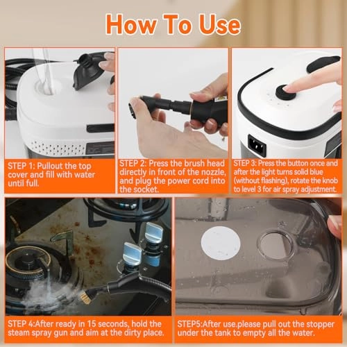 Handheld Steam Cleaner - 3 bar 1.4L