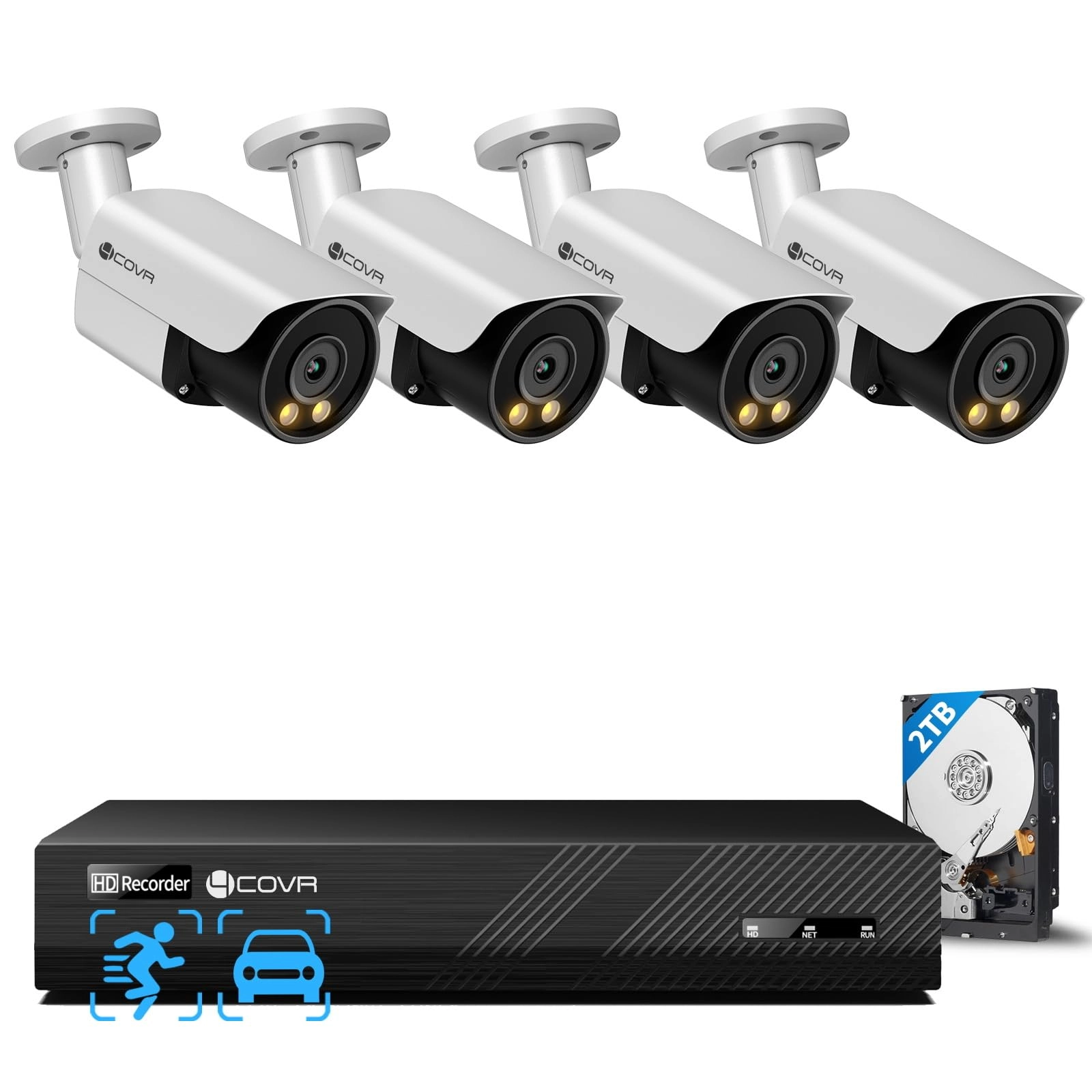 PoE 4K 8 Channel Security Camera System - 4Pcs 8MP