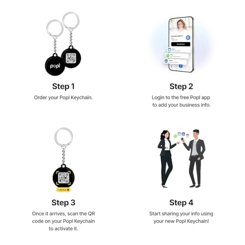 Keychain - Digital Business Card Smart NFC Tag Prism QR