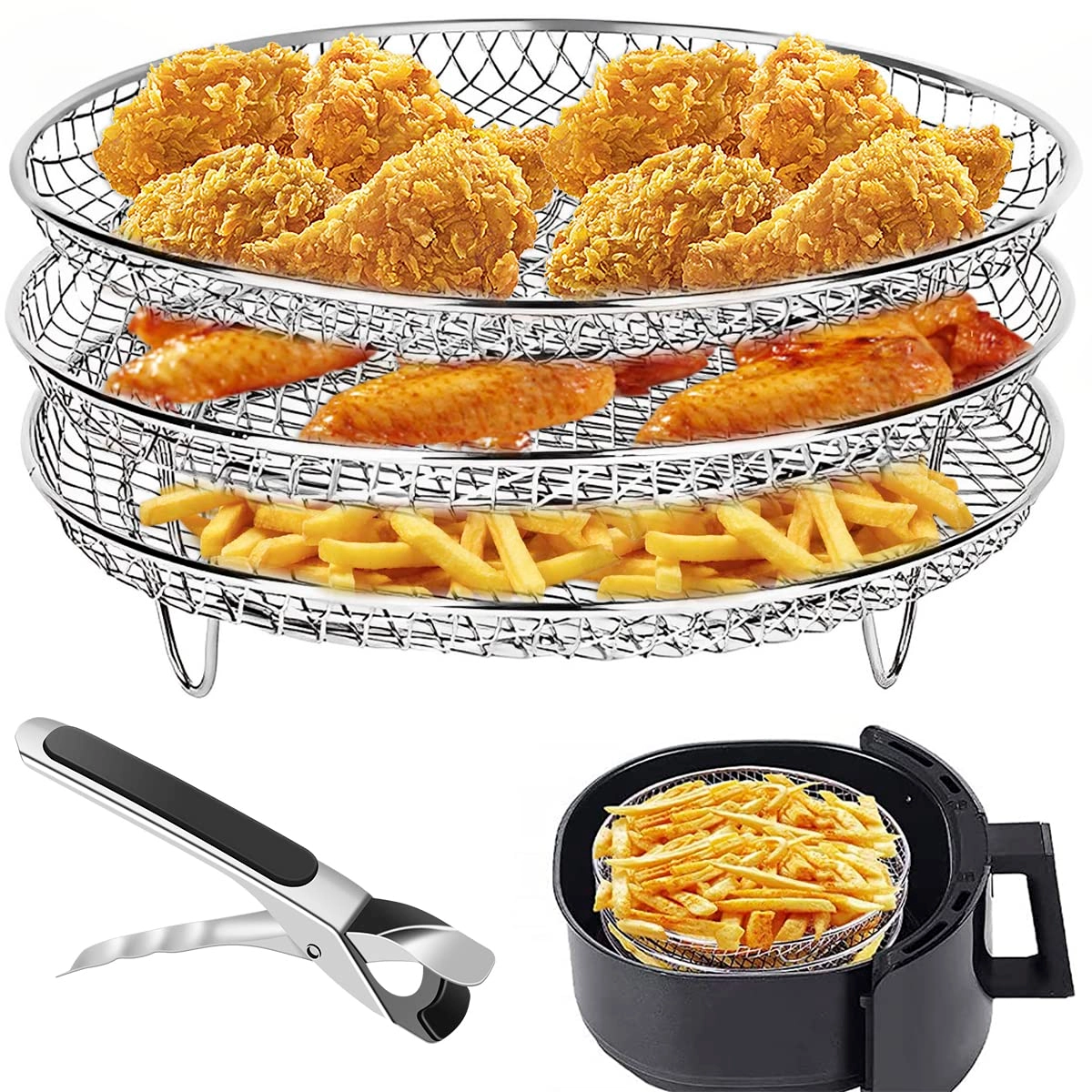Air Fryer Rack - 304 Food Grade Stainless Steel 3 piece(s)