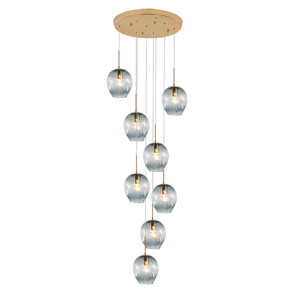 Glass Ball Chandelier - E27 Milky White