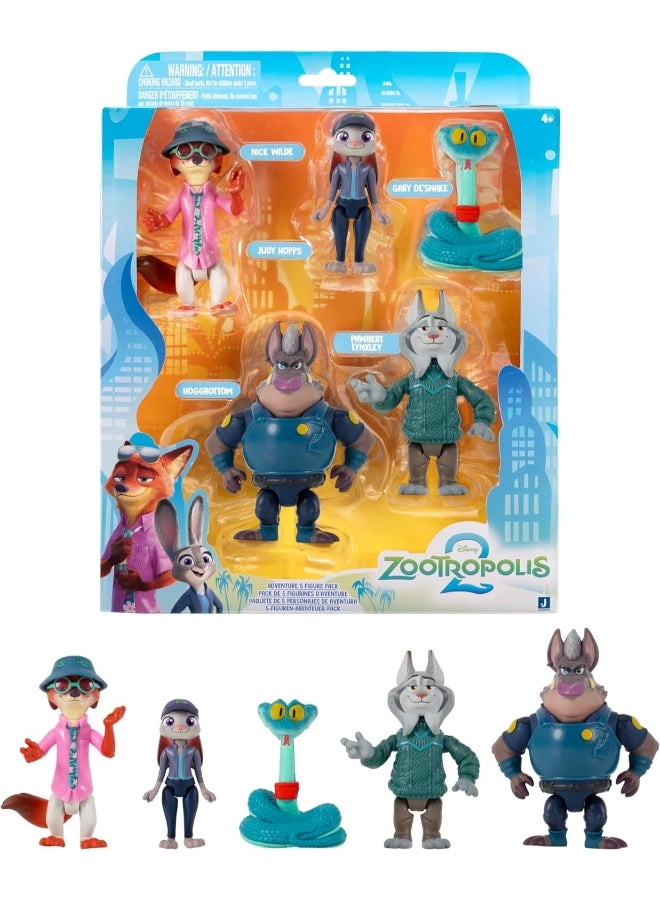 Judy Hopps + Nick Wilde + Gary De’Snake + Hoggbottom + Pawbert Lynxley - Zootropolis 2 - 5 pcs