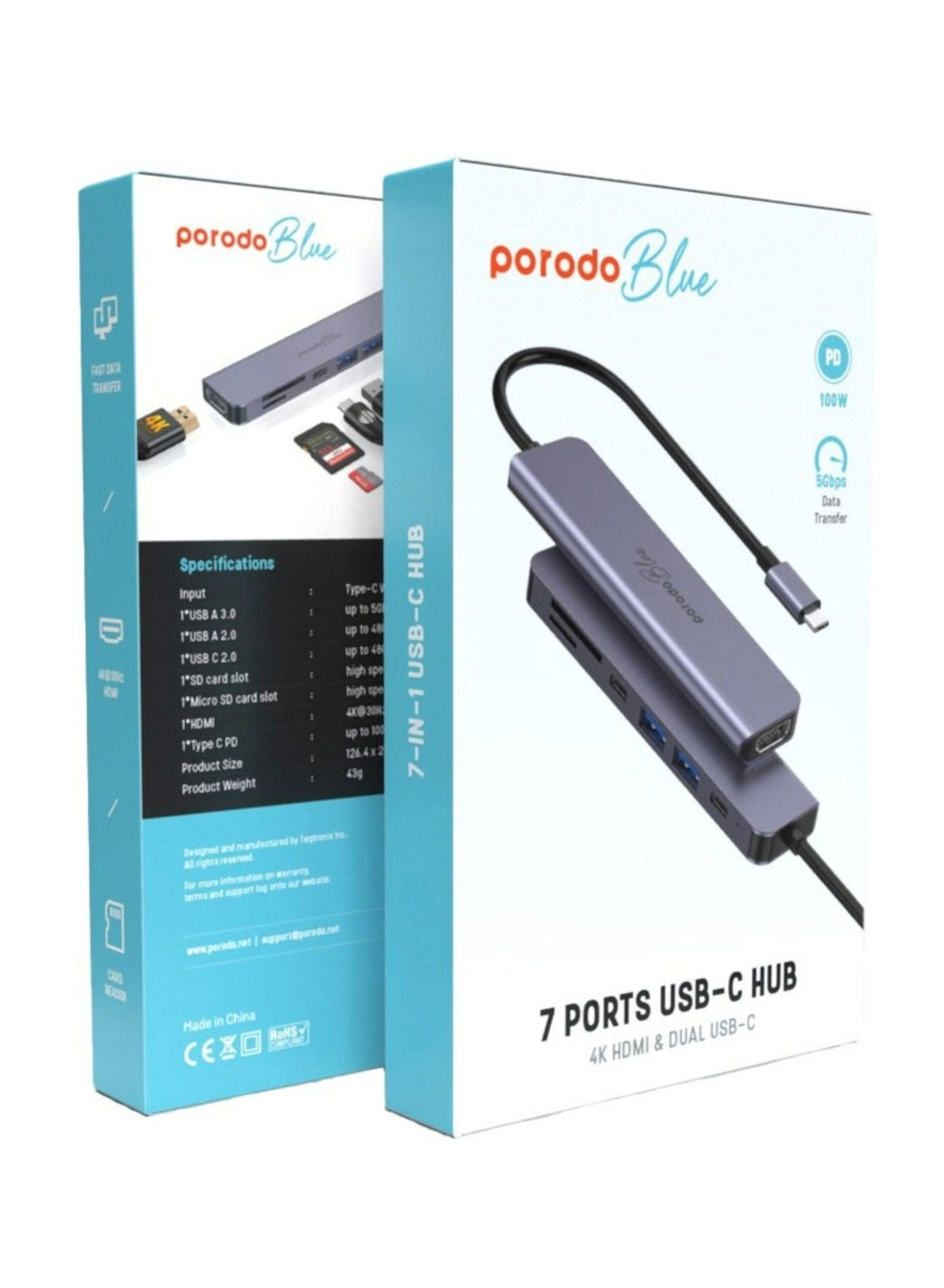 7-in-1 USB-C Hub - 4K@30Hz 100W PD