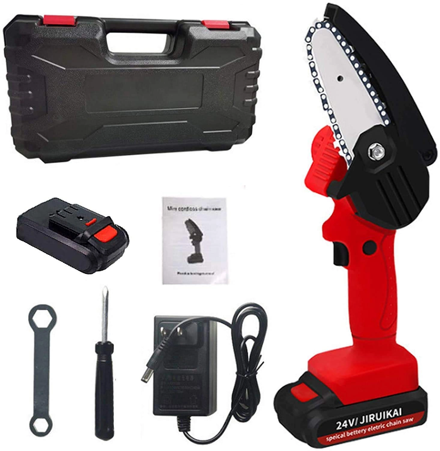 H-BEI Mini Cordless Portable Chainsaw - Battery Powered Carrying Case