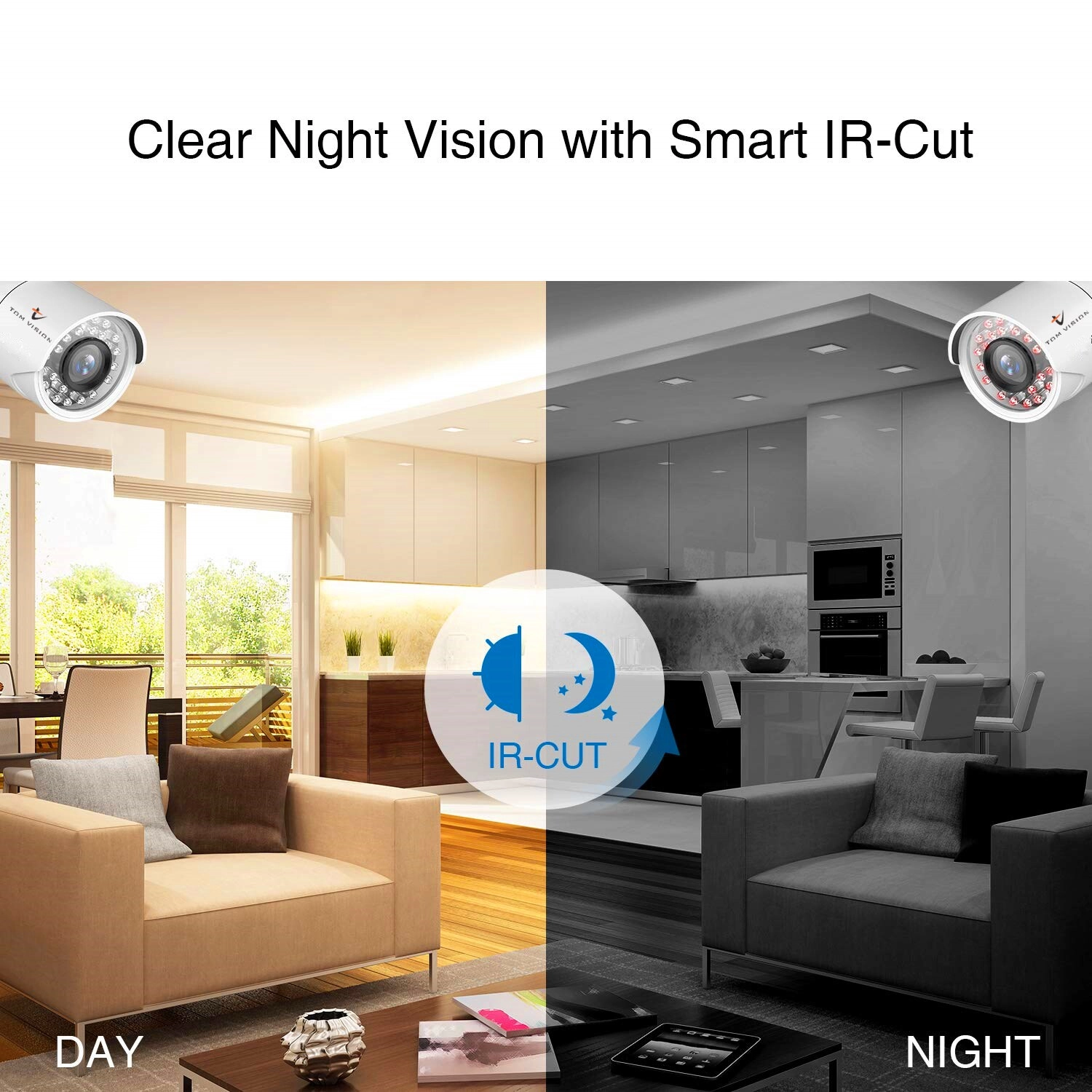 2Megapixels 4Channel Home Security Camera System - 4Pcs 720p