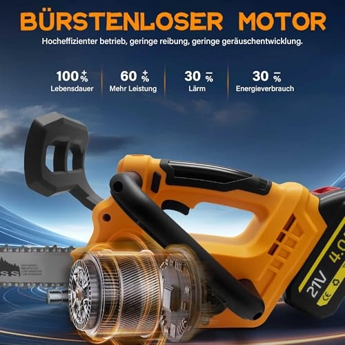 Battery Chainsaw - 12 Inch Brushless 2 Chains