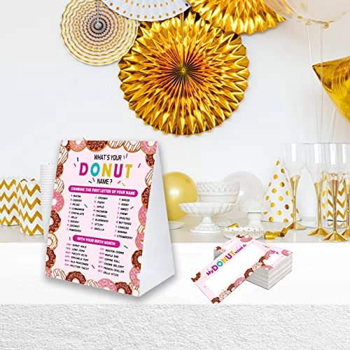 What's Your Donut Name Game Sign - 30 psc Baby Shower