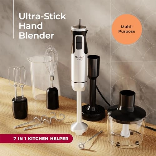 Immersion Hand Blender - 8 Speed 7 Attachments