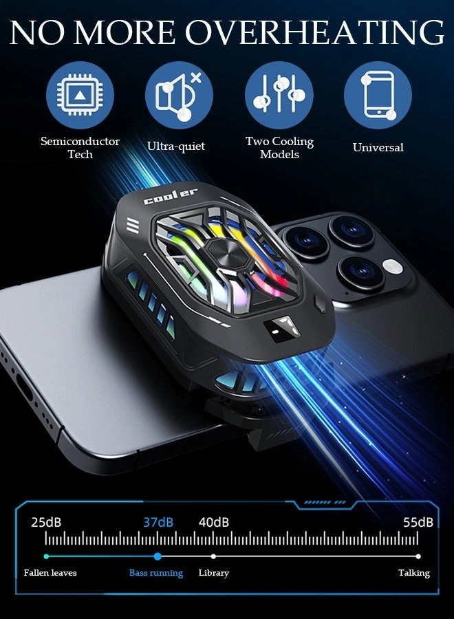 Phone Cooler - Semiconductor Cooling Chip 3-Gear Adjustable Stand