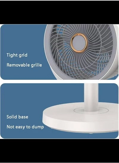 USB Floor Fan - 140° Oscillation 9H Timer 5 Speeds