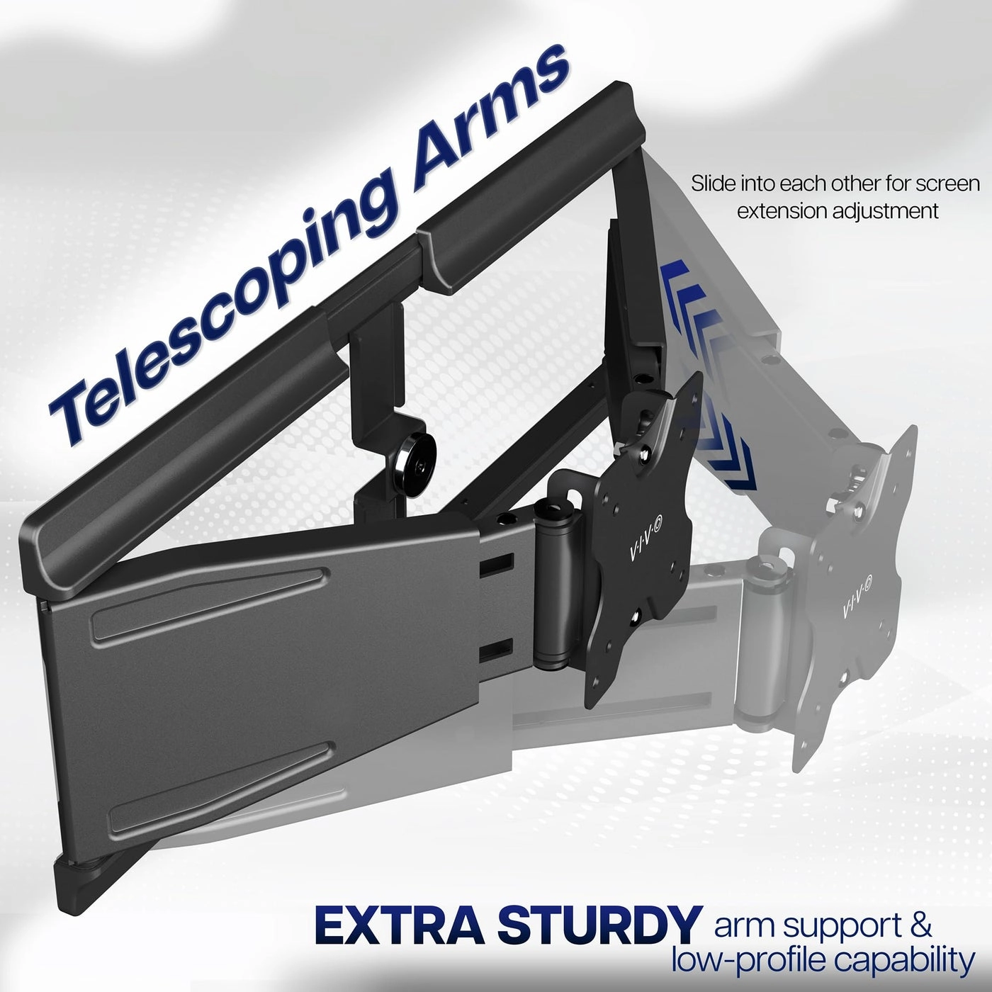 Telescoping Ultrawide Monitor Wall Mount - 49 inch 44 lbs