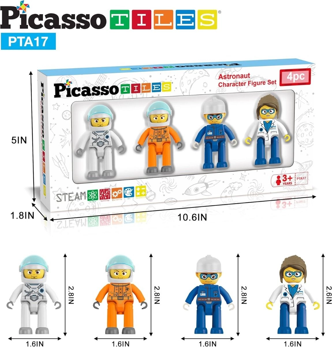 Magnetic - Astronaut (ALGT-PTA17) 4 pcs
