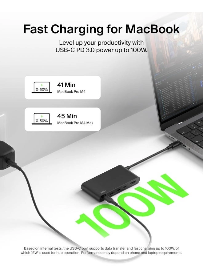 5-In-1 USB-C Multiport Hub Adapter - 4K 60Hz 100W PD