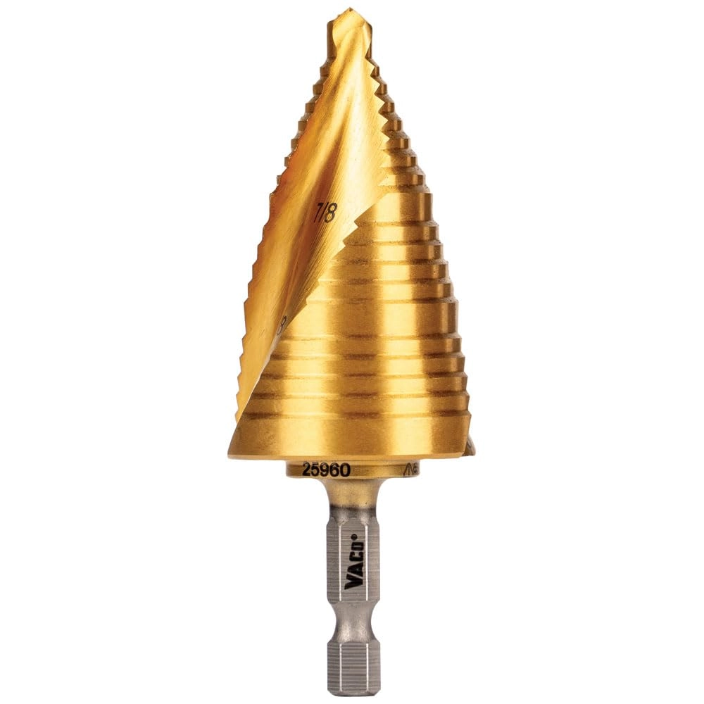 Klein Tools 25960 Step Drill Bit - TITANIUM NITRIDE COATING from 78 to 138Inch
