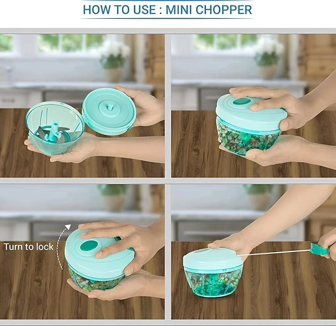 Manual Vegetable Chopper - 450ml 3 Blade