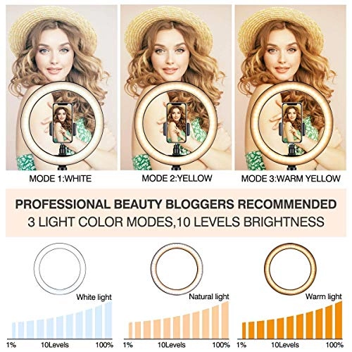 Ring Light - Portable LED 3 Color Modes Dimmable