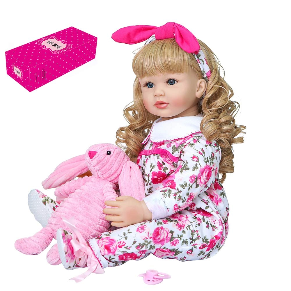 Morelian Reborn Baby Doll - 24 inch Silicone Vinyl + PP Cotton Pink Coat